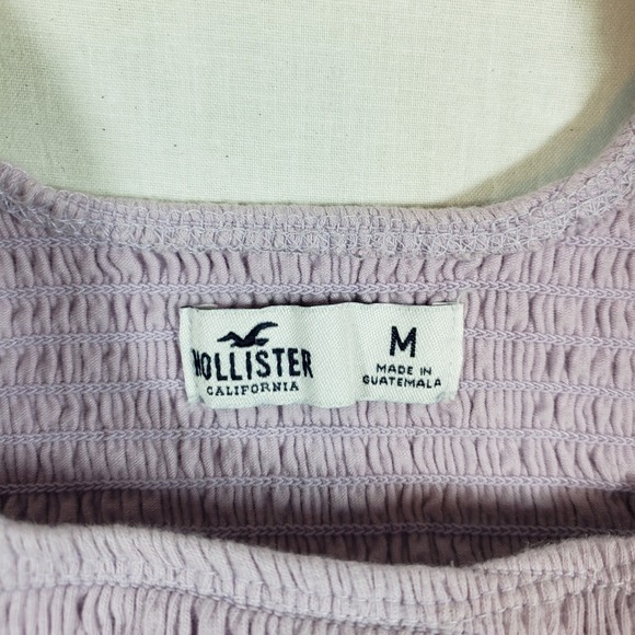 Hollister Smocked Cropped Tank Top Lavender Purple‎ Size Medium - Picture 2 of 5